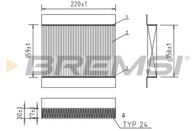 Фильтр, воздух во внутренном пространстве BREMSI FC0197A