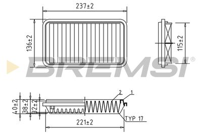 Воздушный фильтр BREMSI FA1692