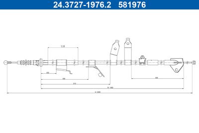 Тросик, cтояночный тормоз ATE 24.3727-1976.2