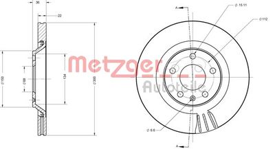 Тормозной диск METZGER 6110697