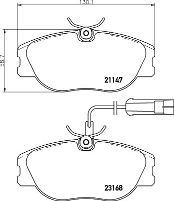 Bremžu uzliku kompl., Disku bremzes HELLA PAGID 8DB 355 018-181