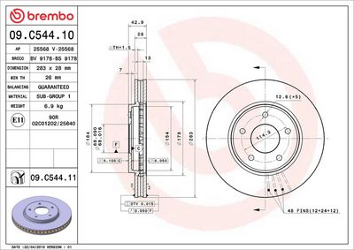 Тормозной диск BREMBO 09.C544.11