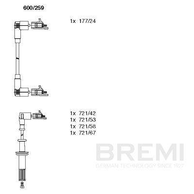 Augstsprieguma vadu komplekts BREMI 600/259