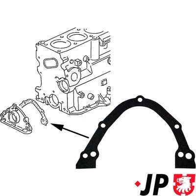 Прокладка, крышка картера (блок-картер двигателя) JP GROUP 1119100300