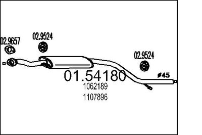Средний глушитель выхлопных газов MTS 01.54180