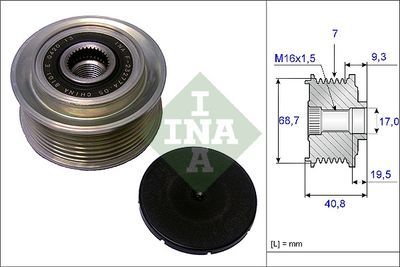 Ģeneratora brīvgaitas mehānisms Schaeffler INA 535 0079 10