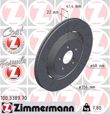 Bremžu diski ZIMMERMANN 100.3389.70