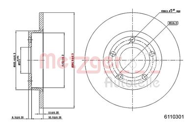 Bremžu diski METZGER 6110301