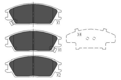 Bremžu uzliku kompl., Disku bremzes KAVO PARTS KBP-3033