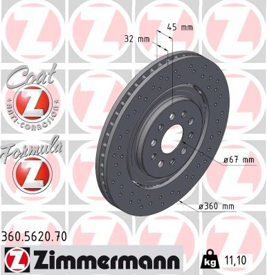 Bremžu diski ZIMMERMANN 360.5620.70