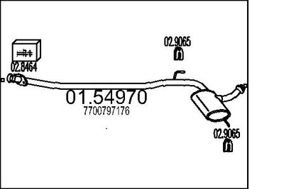 Средний глушитель выхлопных газов MTS 01.54970