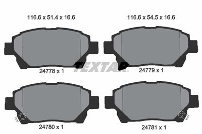 Комплект тормозных колодок, дисковый тормоз TEXTAR 2477801