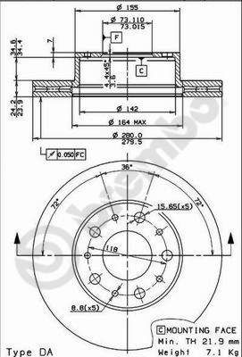Bremžu diski BREMBO 09.8931.10