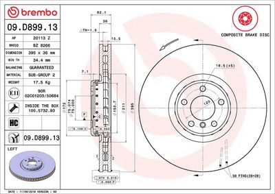 Bremžu diski BREMBO 09.D899.13