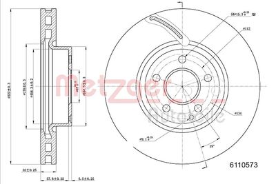 Тормозной диск METZGER 6110573