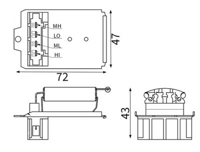 Rezistors, Salona ventilators MAHLE ABR 184 000S
