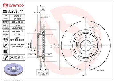 Bremžu diski BREMBO 09.E237.11