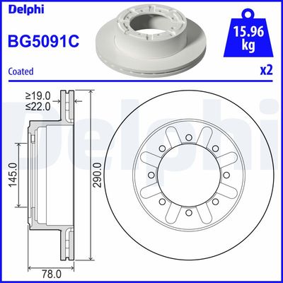 Тормозной диск DELPHI BG5091C