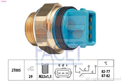 Термовыключатель, вентилятор радиатора FACET 7.5630