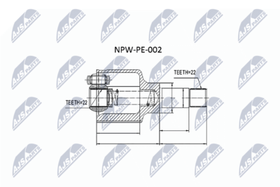 Шарнирный комплект, приводной вал NTY NPW-PE-002