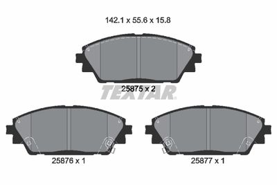 Bremžu uzliku kompl., Disku bremzes TEXTAR 2587501