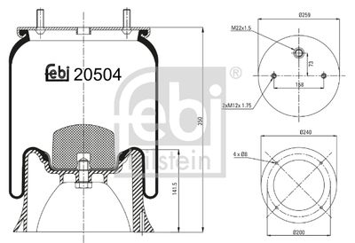 Pneimoatsperes spilvens, Pneimopiekare FEBI BILSTEIN 20504