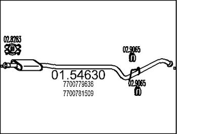 Средний глушитель выхлопных газов MTS 01.54630