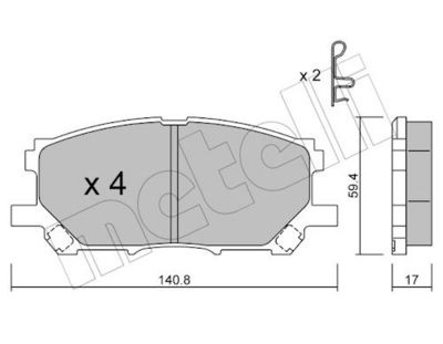 Комплект тормозных колодок, дисковый тормоз METELLI 22-0618-0