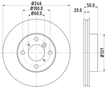 Bremžu diski HELLA PAGID 8DD 355 107-391