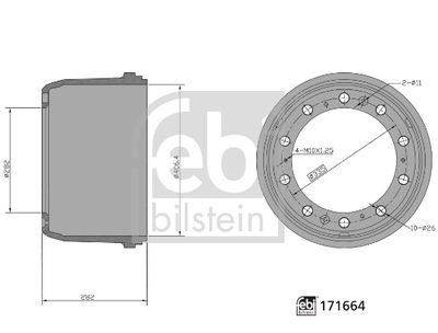 Тормозной барабан FEBI BILSTEIN 171664