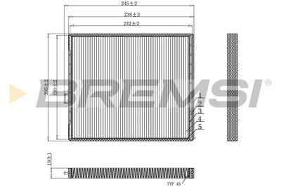 Фильтр, воздух во внутренном пространстве BREMSI FC0916