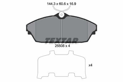 Bremžu uzliku kompl., Disku bremzes TEXTAR 2550801