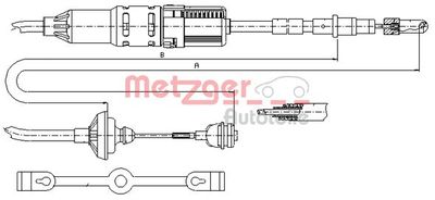 Трос, управление сцеплением METZGER 10.342