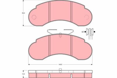 Bremžu uzliku kompl., Disku bremzes TRW GDB950
