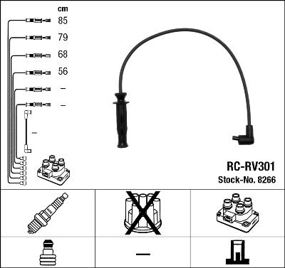 Augstsprieguma vadu komplekts NGK 8266