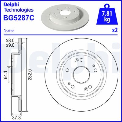 Тормозной диск DELPHI BG5287C