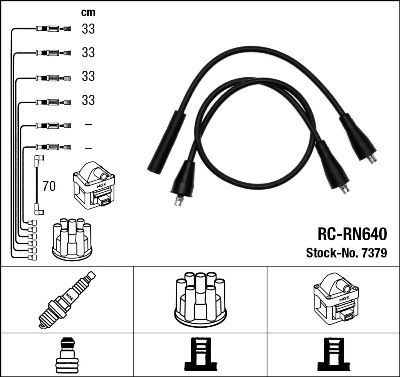 Augstsprieguma vadu komplekts NGK 7379