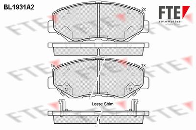 Bremžu uzliku kompl., Disku bremzes FTE BL1931A2