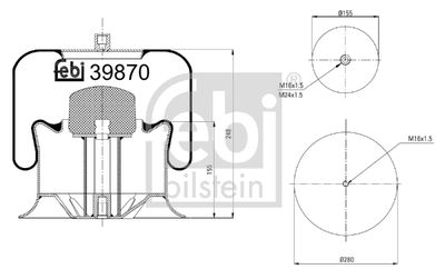 Pneimoatsperes spilvens, Pneimopiekare FEBI BILSTEIN 39870