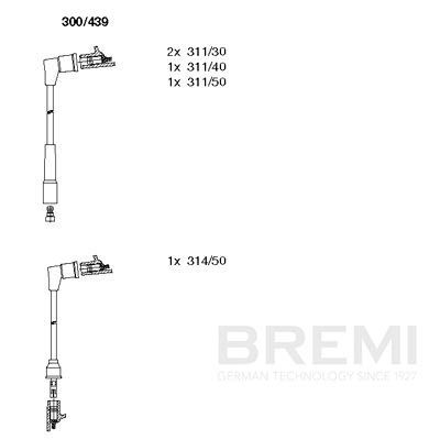 Комплект проводов зажигания BREMI 300/439