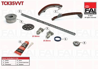 Sadales vārpstas piedziņas ķēdes komplekts FAI AUTOPARTS TCK35VVT
