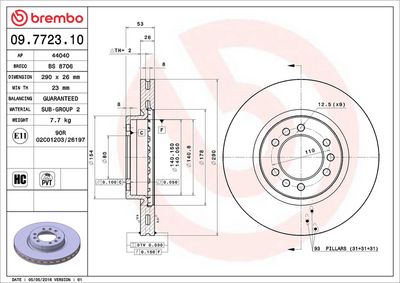 Bremžu diski BREMBO 09.7723.10