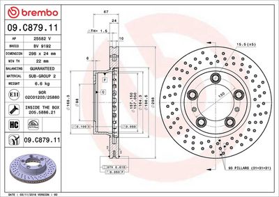 Bremžu diski BREMBO 09.C879.11