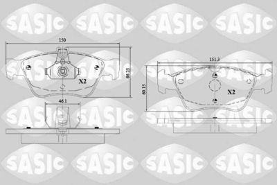 Bremžu uzliku kompl., Disku bremzes SASIC 6216151