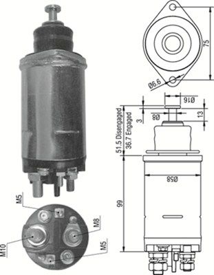 Ievilcējrelejs, Starteris MAGNETI MARELLI 940113050300