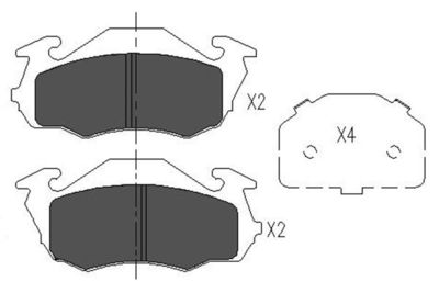 Bremžu uzliku kompl., Disku bremzes KAVO PARTS KBP-8017