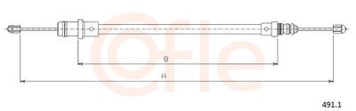 Тросик, cтояночный тормоз COFLE 491.1