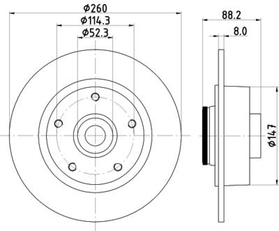 Bremžu diski HELLA PAGID 8DD 355 123-341