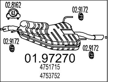Глушитель выхлопных газов конечный MTS 01.97270
