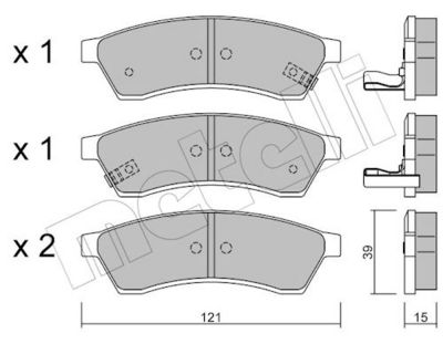 Bremžu uzliku kompl., Disku bremzes METELLI 22-0510-1